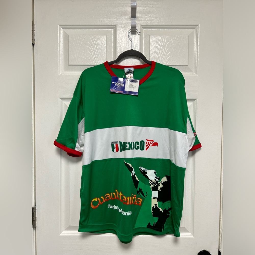 NWT Joma Futbol Mexico Cuauhtemina Tarjeta Telefonica Soccer Jersey Large